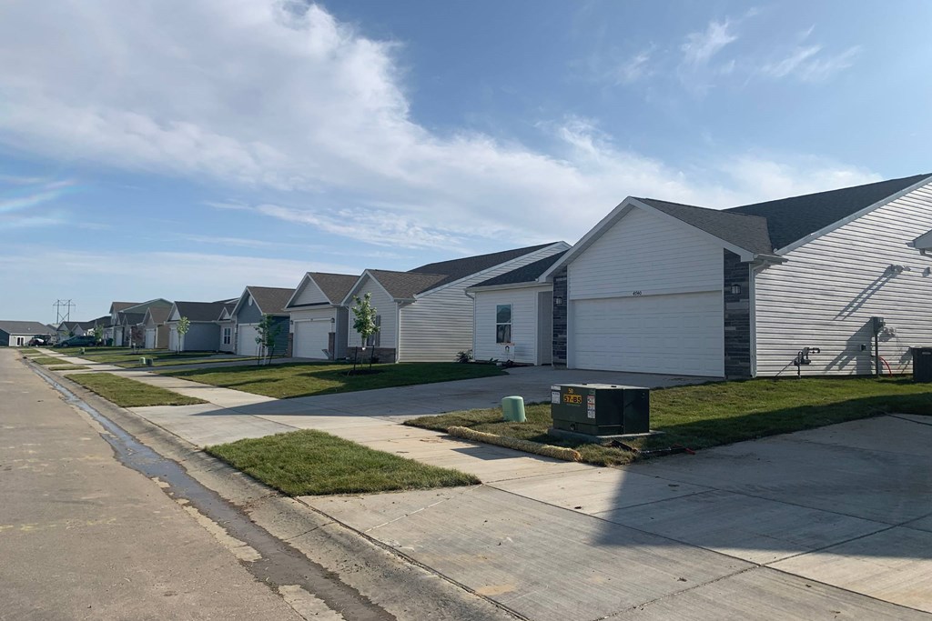 a row of houses on a street
